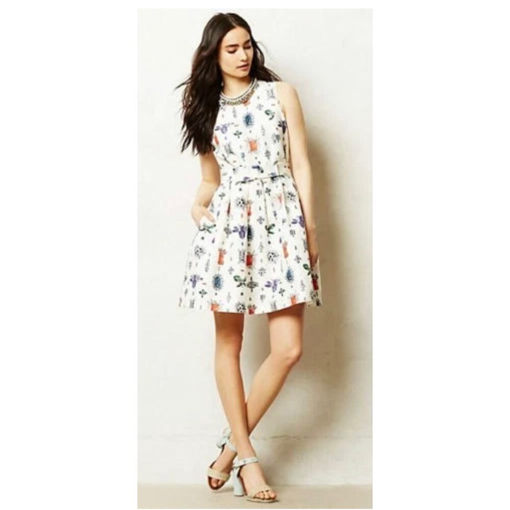Anthropologie Essentiel Antwerp Gemme Dress Womens 44 EU White Gem Bug Rare